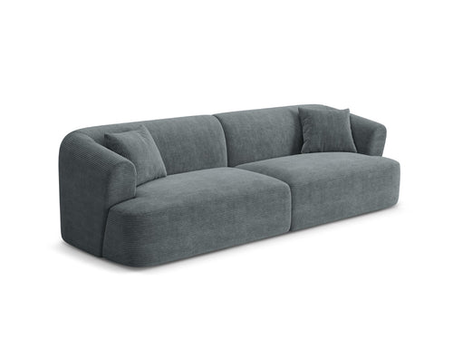 Cosmopolitan Design Modulaire bank Campi 4-zits, ribfluwelen donkergrijs - 90x255x70cm