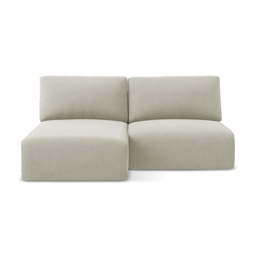 LaMiaSofa hoekbank links Ostia - textuurstof - lichtbeige - 210x149x79