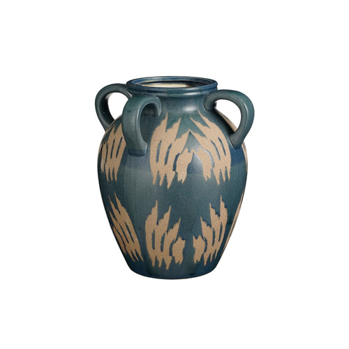 Mica Decorations Caldo Vaas - L28 x B28 x H36 cm - Keramiek - Donkerblauw