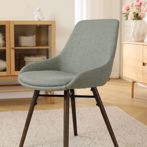 Nolon Nena-Isa Eetkamerstoel Saliegroen - Stof - Walnoot Poten - vtwonen shop