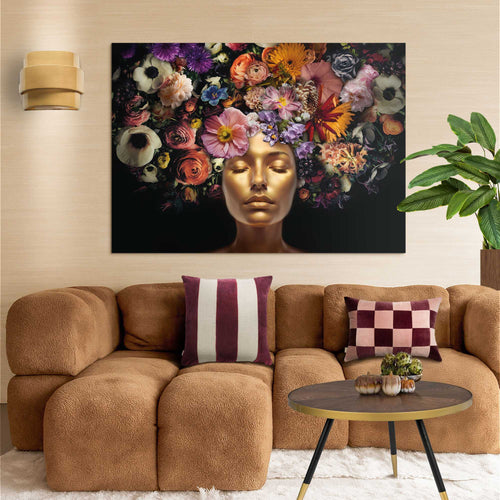 Reinders schilderij Hoofd met bloementooi - 100x140cm