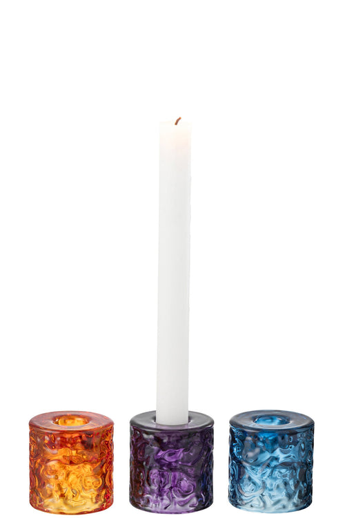 J-Line kaarshouder Hamer - glas - mix - 3 stuks