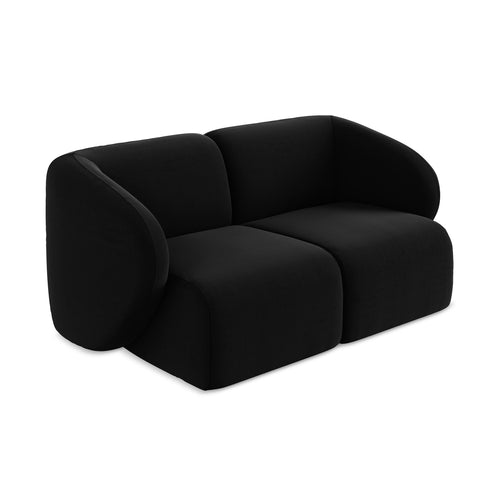 LaMiaSofa Tweezits modulaire bank Cervo - velours - zwart - 174x94x75