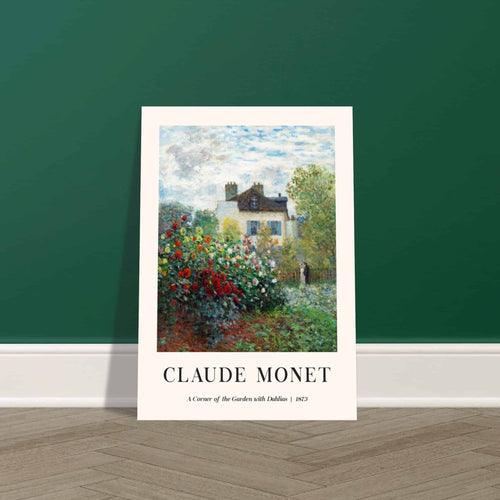 Artfulprints  Claude Monet - A corner of the garden with dahlias   poster A4 21x29.7 cm - vtwonen shop