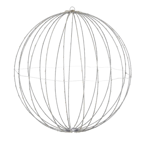 Luca Lighting Kerstverlichting Bal met Klassiek Witte LED Lampjes - Ø60 cm - Zilver