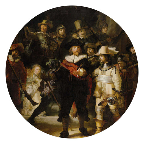 Reinders glasschilderij Rembrandt - Nachtwacht - Ø 70cm