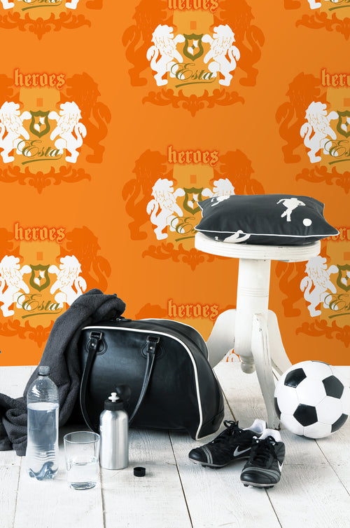 ESTAhome behang leeuwen oranje en wit - 53 cm x 10.05 m - 115870