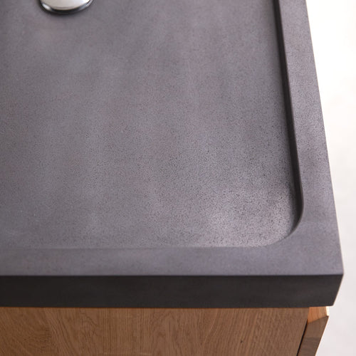 Tikamoon Badkamermeubel van massief eiken en lavasteen 80 cm - Zwart - vtwonen shop