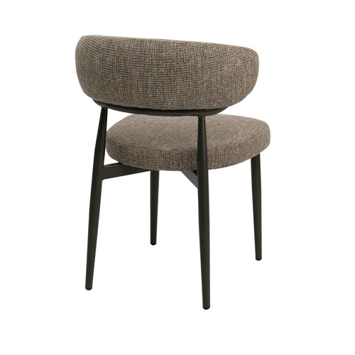 DÉJA Living Eetkamerstoel Milan - Taupe/Walnoot Stof - Set van 2 - vtwonen shop