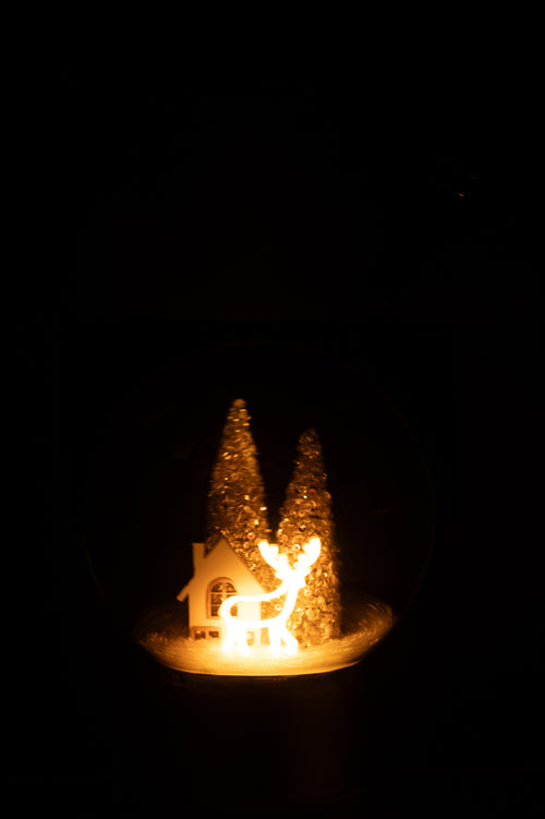 J-Line waterbal Rendier - glas - goud/wit - large - vtwonen shop