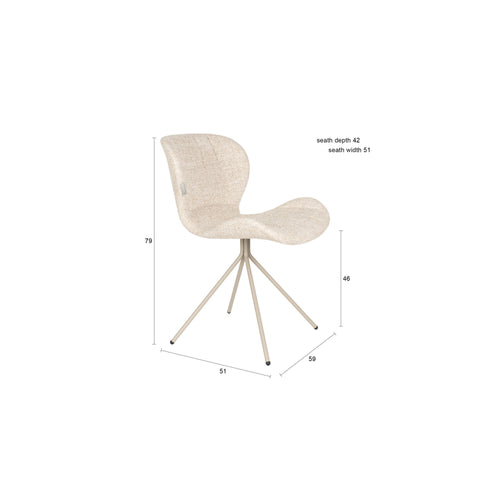 Zuiver OMG Eetkamerstoelen Beige - Set van 2