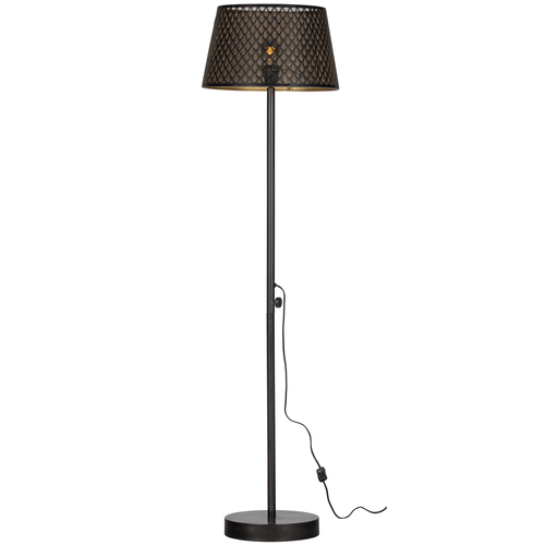 WOOOD vloerlamp Kars - Metaal - Zwart/Brass - 161x42x42 - vtwonen shop