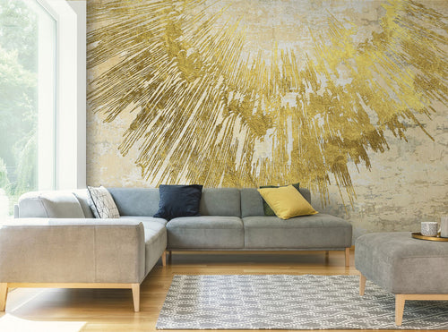 Sanders & Sanders fotobehang steen goud - 424 x 280 cm - 640860