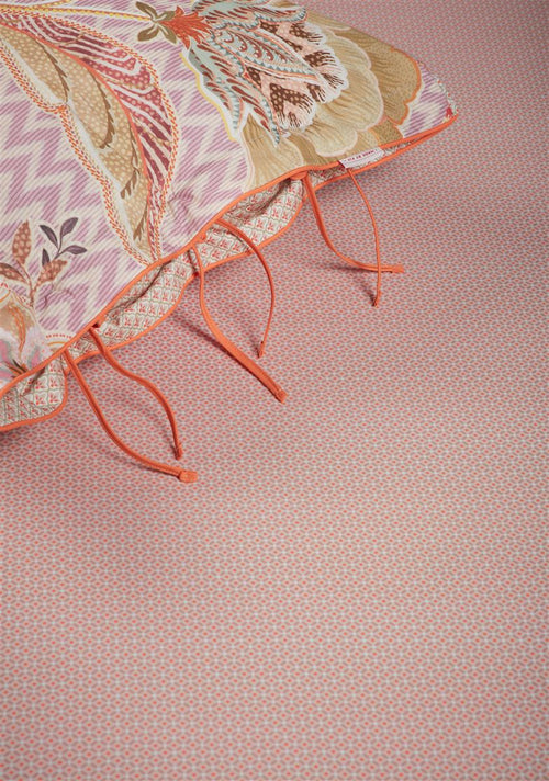 Pip Studio hoeslaken Cross Stitch - 100x200 cm - koraalrood