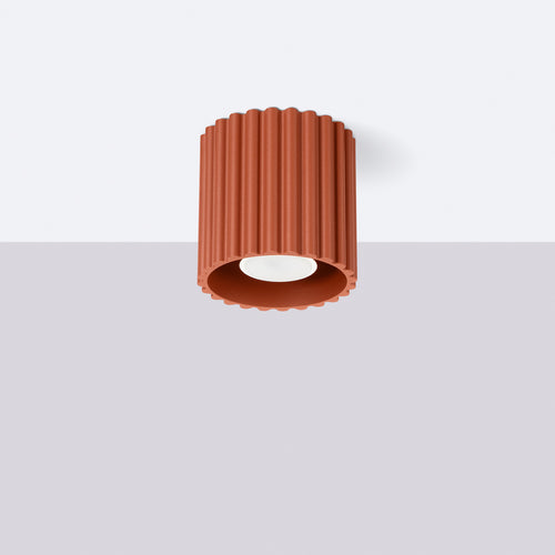 Sollux Lighting Plafondlamp AURA 1 rood ochra GU10 - 10x10x10cm