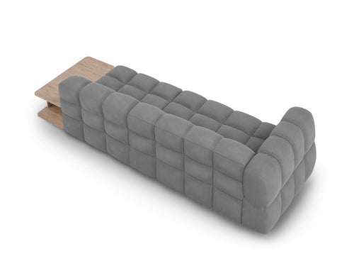 Cosmopolitan Design Rechte modulaire bank Sky 4-zits, flueel, lichtgrijs - 102x297x70cm