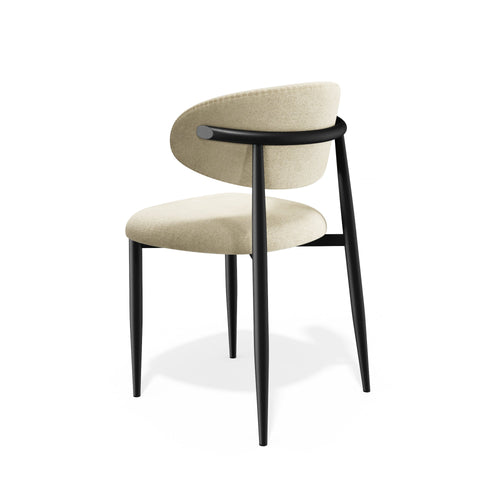 Premium Interiors - Set van 2 stoelen LINA - zacht aanvoelende geweven stof crème 52cm