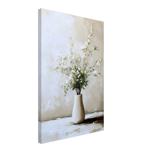 Artfulprints Canvas Artistic flowers in a vase canvas - 40x60 cm - Wit
