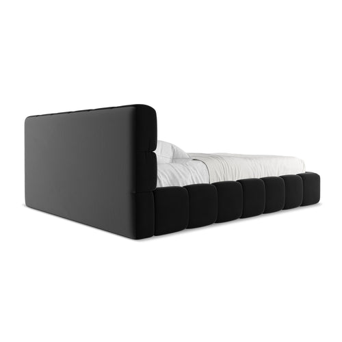 LaMiaSofa Bed met opbergruimte Roma - velours - zwart - 180x228x82