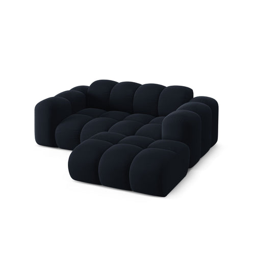 Cosmopolitan Design - Rechter hoekbank Treno 2-zits, flueel donkerblauw - 164x180x70cm