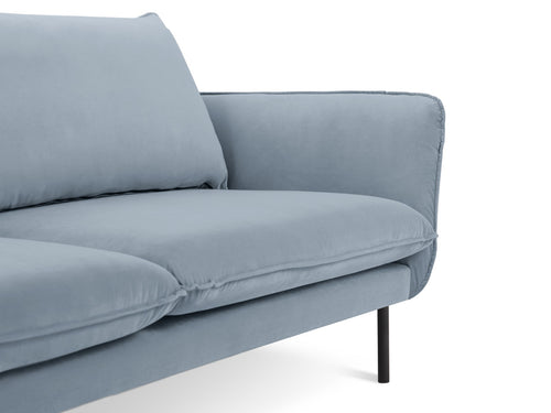 Cosmopolitan Design Bank Vienna 4-zits, flueel, lichtblauw - 92x230x95cm