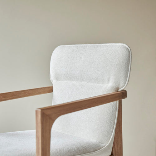 Tikamoon Leunstoel van massief acacia en stof - Beige