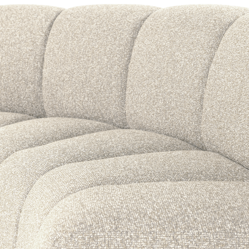 WOOOD eetbank halfronde hoek rugleuning Mojo - Bouclé - Beige - 83x152x74