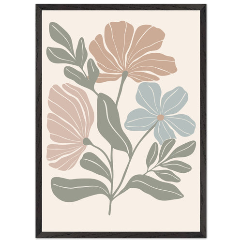 Artfulprints Poster met Lijst Boho – Pastel bloom   - 50x70 cm - Meerkleurig