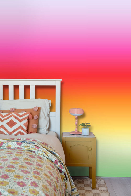 ESTAhome fotobehang kamerhoog dip dye kleurverloop regenboog kleuren - 100 x 279 cm - 156506 - vtwonen shop