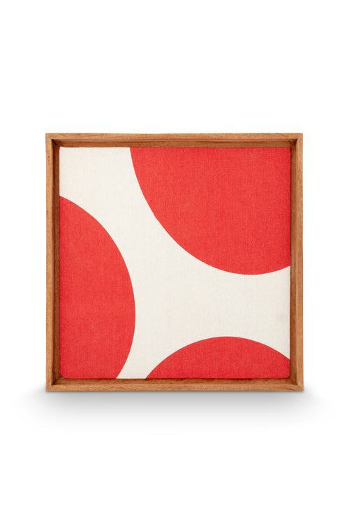 vtwonen - Wanddecoratie - Stippen - Hout - Rood - 60x80cm