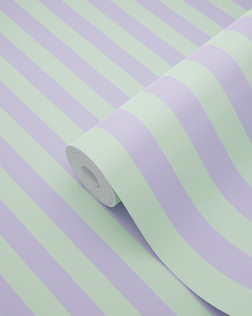 ESTAhome behang strepen paars en groen - 50 x 900 cm - 131568 - vtwonen shop