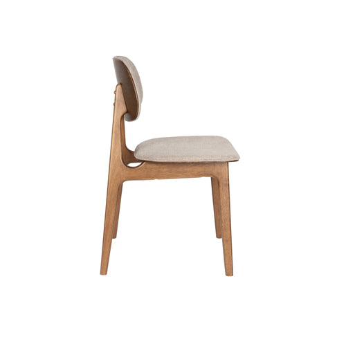 Dutchbone Marais Eetkamerstoelen Walnoot kleur/Beige - Set van 2