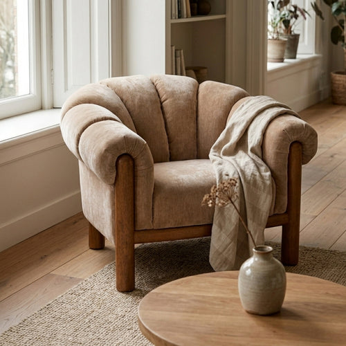 DÉJA Living Fauteuil Odda - Beige Stof - 101x100x80cm