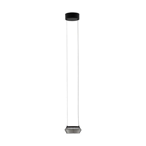 Nova Luce JAILYN Slanke hanglamp voor aan het plafond, zandkleurig zwart, rookkleurige LED 8W 320lm 3000K