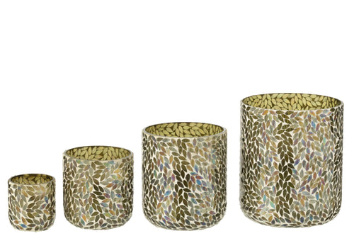J-Line geurkaars Tea & Herbs - glas - groen - XL - 150U