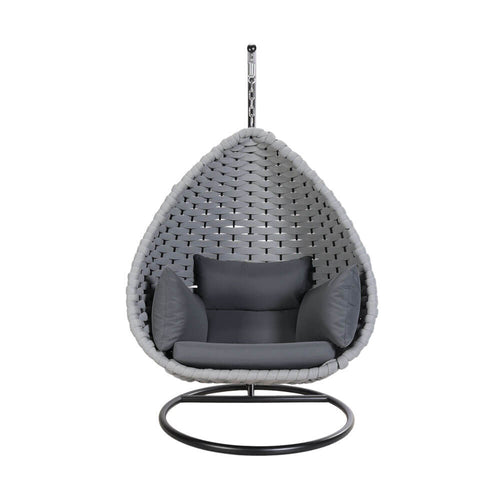HOME DELUXE Hangstoel van touwwerk CADEIRA lichtgrijs - 1-zits