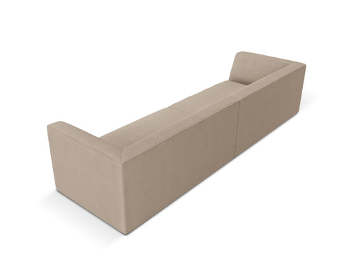 Micadoni - Bank "Ruby" 4 zitplaatsen, structurele stof, donkerbeige - 93x302x69cm
