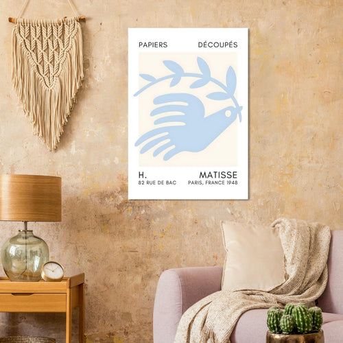 Artfulprints  Matisse – Peace dove light blue   poster 30x40 cm - vtwonen shop