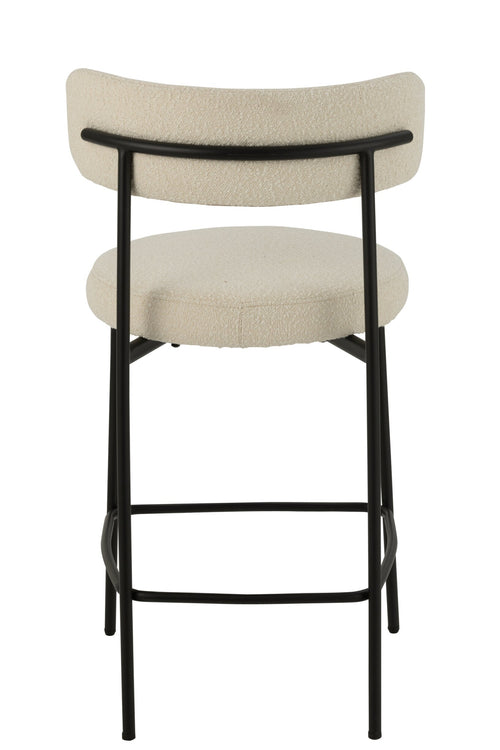 J-Line barstoel Bouclé - multiplex/polyester - wit/zwart