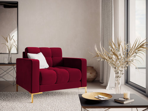 Cosmopolitan Design Fauteuil Bali flueel, rood - 96x87x75cm