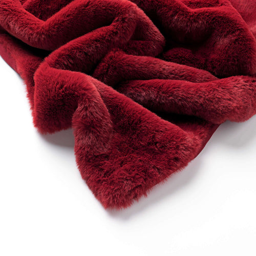 ZINZI - plaid 140x180 cm - bontlook - effen kleur - Merlot - rood