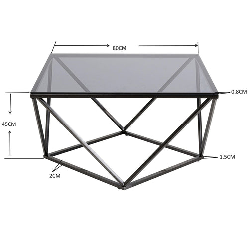 Kare Design Salontafel Cristallo 80x80cm graphite - vtwonen shop