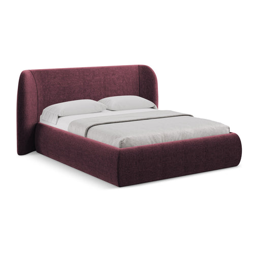 LaMiaSofa Bed met opbergruimte Trieste - chenille stof - bordeaux - 210x215x110