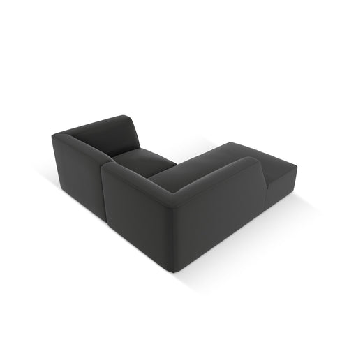 Cosmopolitan Design - Modulaire hoekbank links Siena 3-zits, imitatieleer zwart - 180x186x69cm