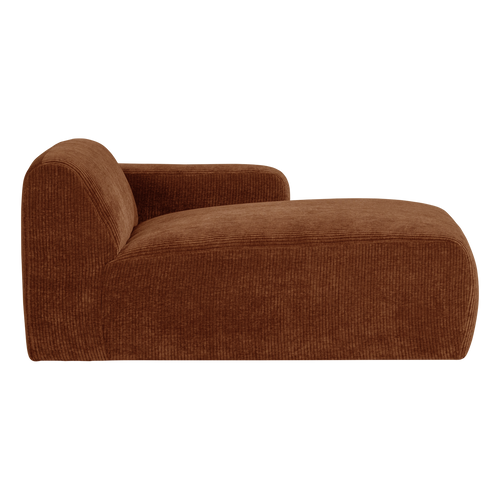 WOOOD chaise longue bank rechts Mojo Base - Rib - Roestbruin - 74x112x162