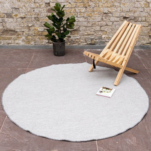 Rond Buitenkleed Mono - Grijs/Wit - Dubbelzijdig - EVA Interior - 200 x 200 cm - vtwonen shop