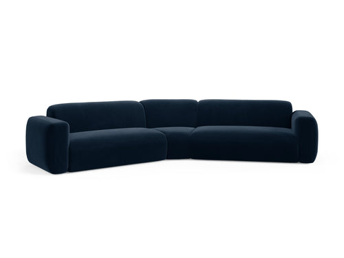 Cosmopolitan Design Symmetrische modulaire hoekbank Strino 3-zits, flueel koningsblauw - 210x344x78cm