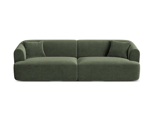 Cosmopolitan Design Modulaire bank Campi 4-zits, flueel groente - 90x255x70cm