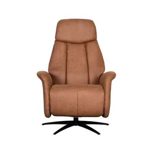 LABEL51 Fauteuil Oslo Elektrisch - Cognac Stof - Draaibaar - vtwonen shop