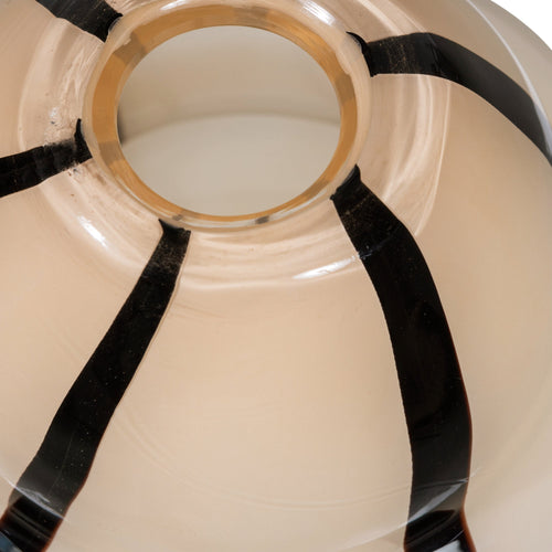 WOOOD vaas met streep Kency - Glas - Naturel/Zwart - Set van 2 - vtwonen shop